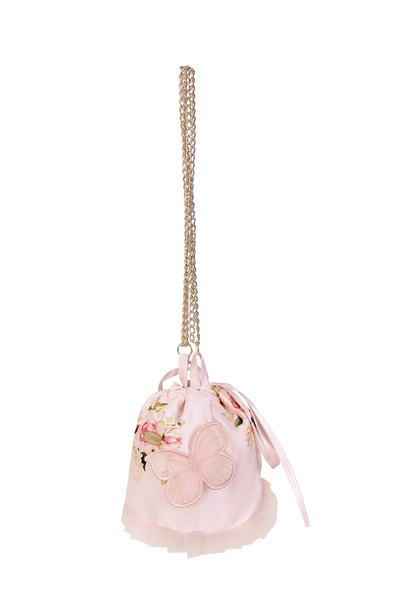 Розова детска флорална чанта