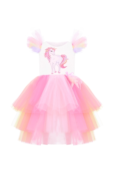Детска рокля Еднорог в розов цвят